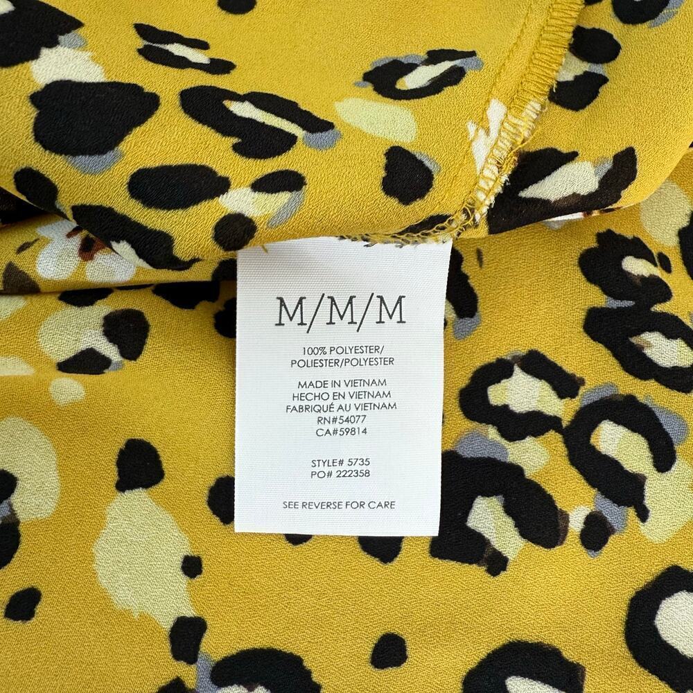 CAbi 5735 Couple Cami Tank Top Yellow Floral Leopard Print Blouse Size Medium - Picture 5 of 5